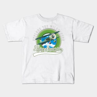 lake Superior, explore the wilderness logo Kids T-Shirt